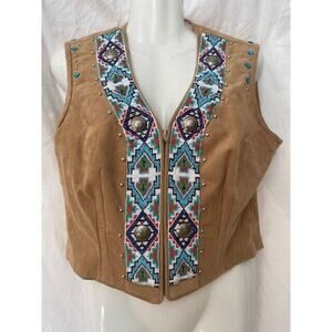 Winners Circle Beaded Show Vest Women's Small Horse Riding Native American Studs